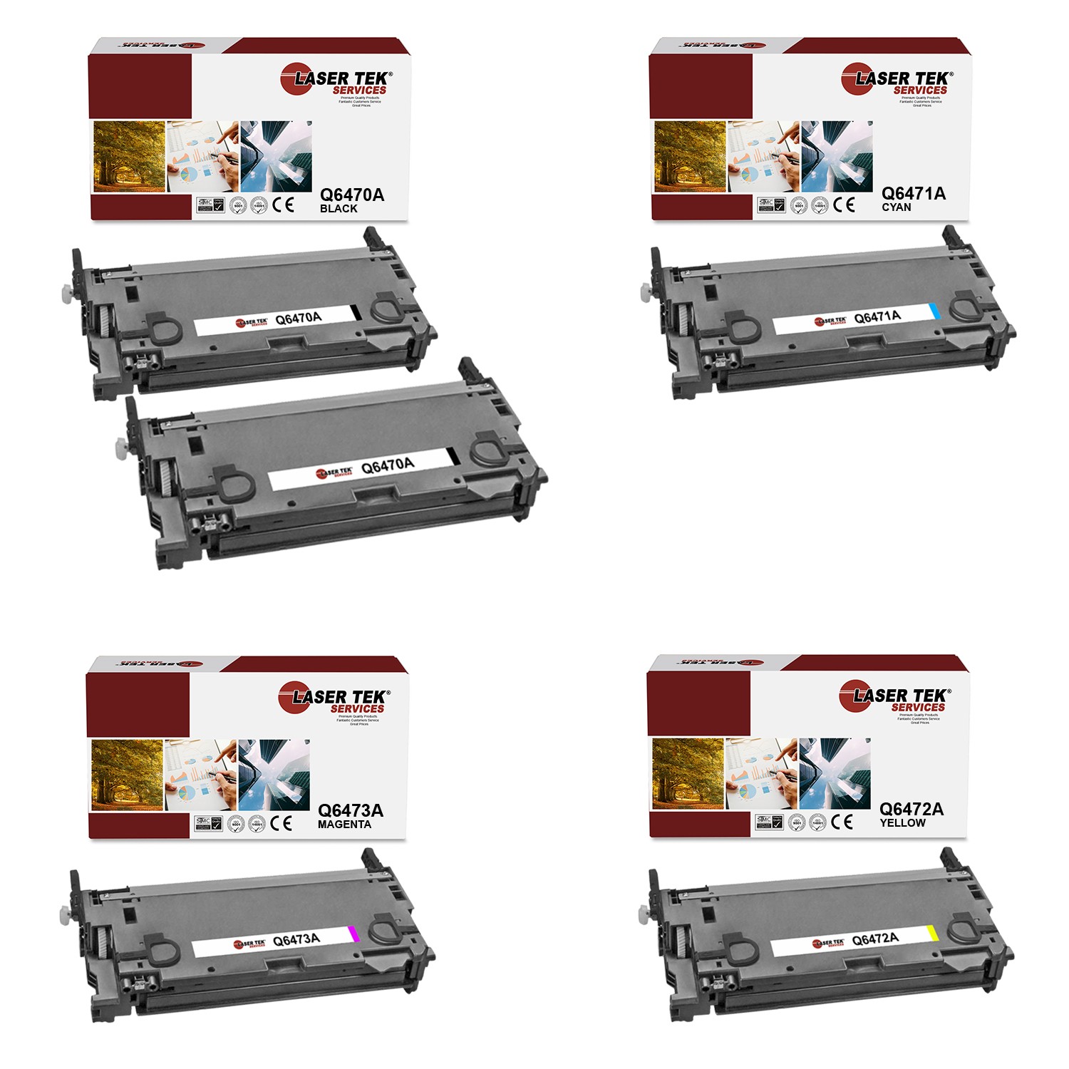 5Pk LTS 501A 502A BCMY Compatible for HP LaserJet 3600 3600fn 3600n Toner