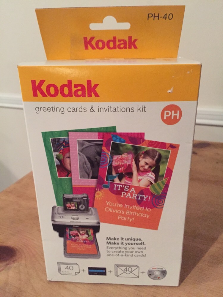 KODAK EASYSHARE PH40 GREETING CARD INVITATION PHOTO PRINTER CARTRIDGE PAPER KIT