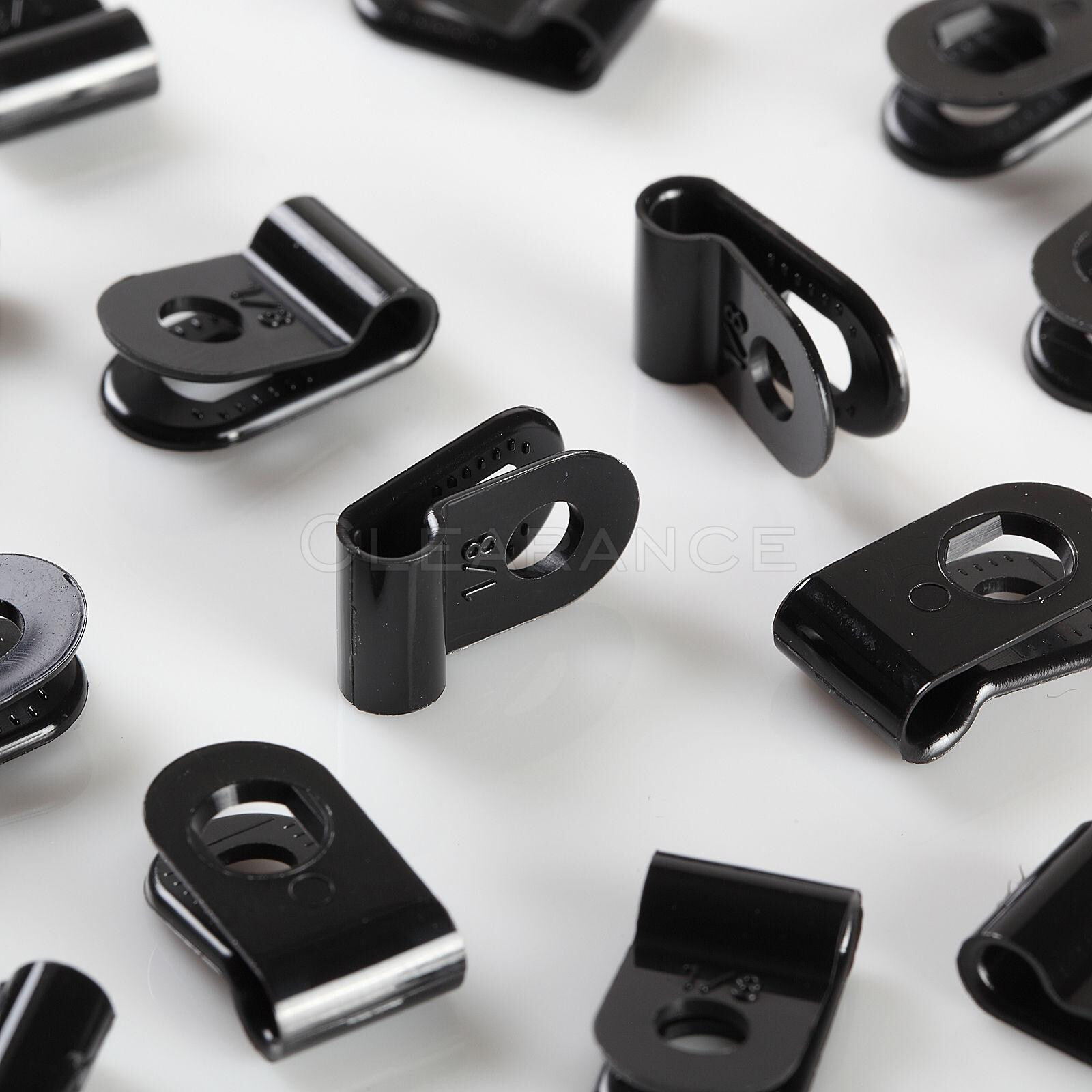 1,000 PCS PACK 1/8" Inch R-Type CABLE CLAMPS NYLON BLACK HOSE WIRE ELECTRICAL