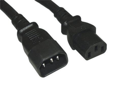 1FT-12FT Extension AC Power Cord Cable IEC320 C13/C14 18AWG 10A 250V PC Monitor