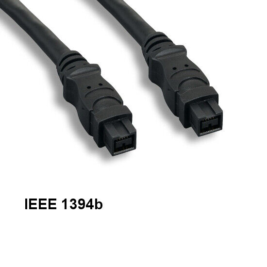 10 Feet IEEE-1394b 9 Pin Cable Male Firewire 25AWG 800 Mbps for PC MAC SUN iLink