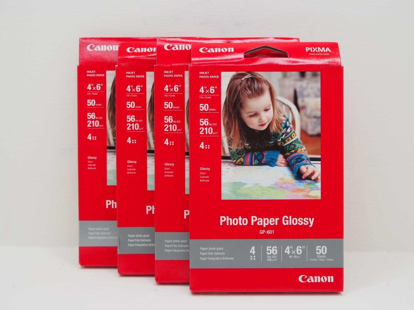Canon PIXMA Photo Paper Glossy 4x6 GP-601 200 Sheets Lot of 4 NEW