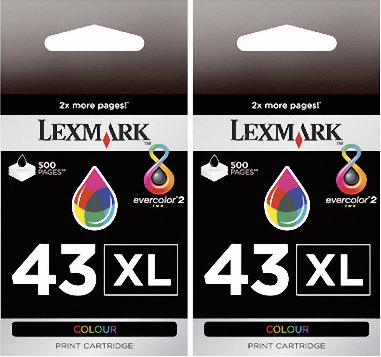 New Genuine Lexmark 43XL 2PK Ink Cartridges X Series X7550 X7675 Z Series Z1520