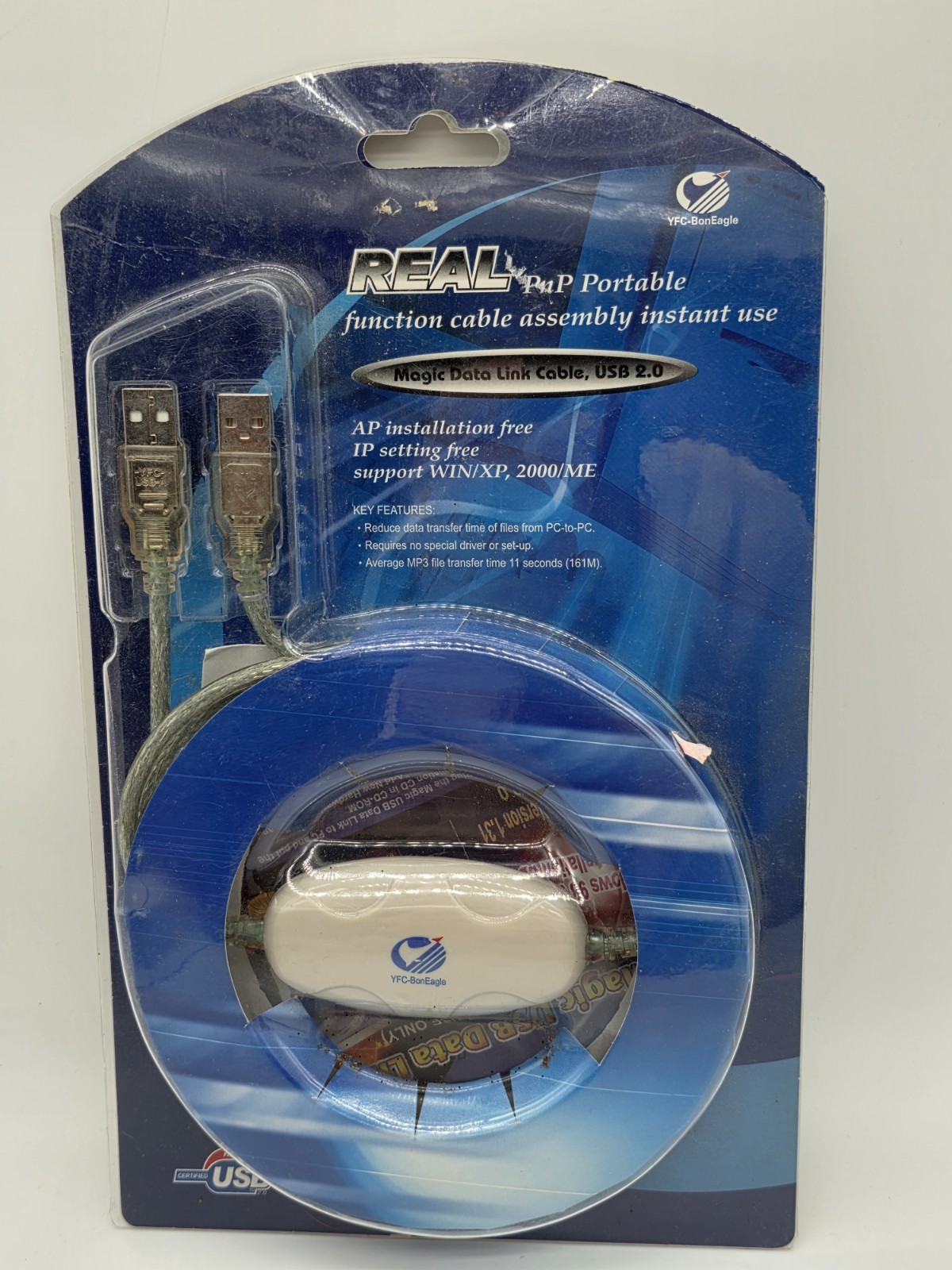 YFC-BonEagle Magic Data Link Cable USB 2.0 Real PnP Portable Function Vintage