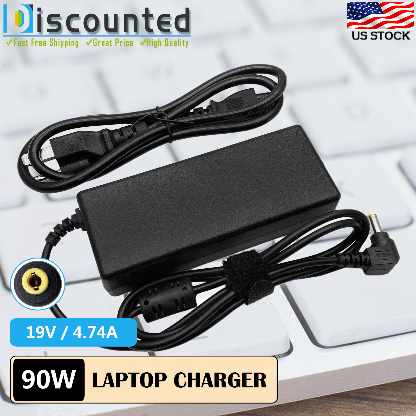 AC Adapter For GIGABYTE G32QC 32" LED LCD Gaming Monitor Power Supply Cord