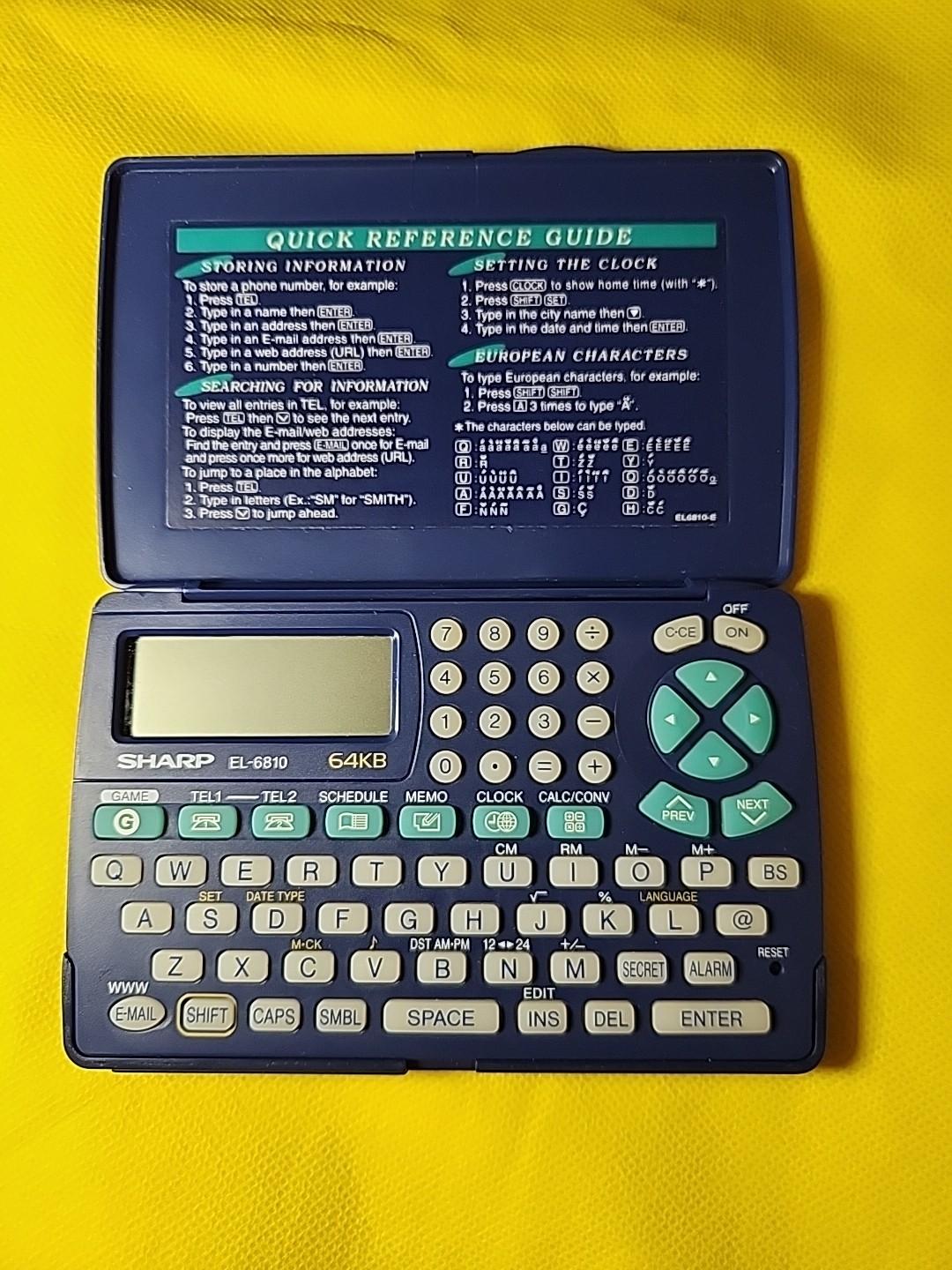 Sharp EL-6810 64KB Memo Master Electronic Organizer 