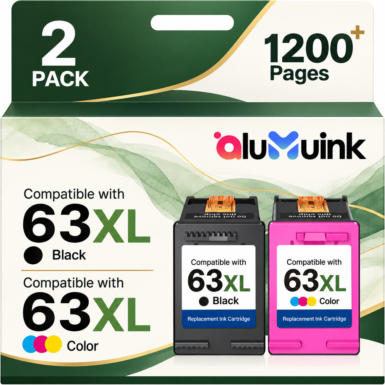 63XL Ink Cartridge Replacement for DeskJet 1110 1111 1112 1113 1114 2130 2131