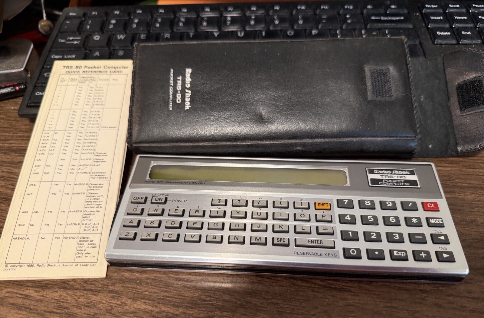 Vintage Radio Shack TRS-80 Pocket Computer W/ Case & Reference Card UnTested