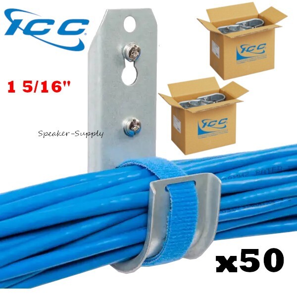 ICC 50 Pack 1 5/16" J-Hook Wall Ceiling Mount Route Network Cable Lot ICCMSJHK33