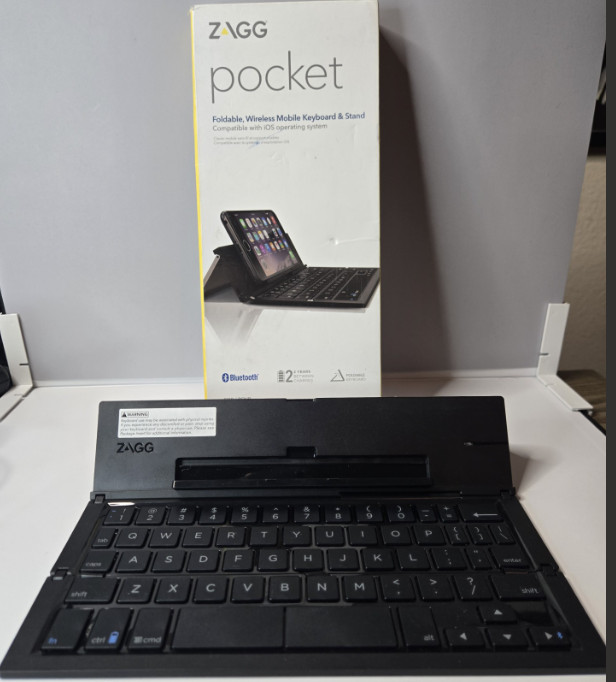 ZAGG Pocket Foldable Wireless Keyboard & Stand - iOS Compatible - Used, Works Fi