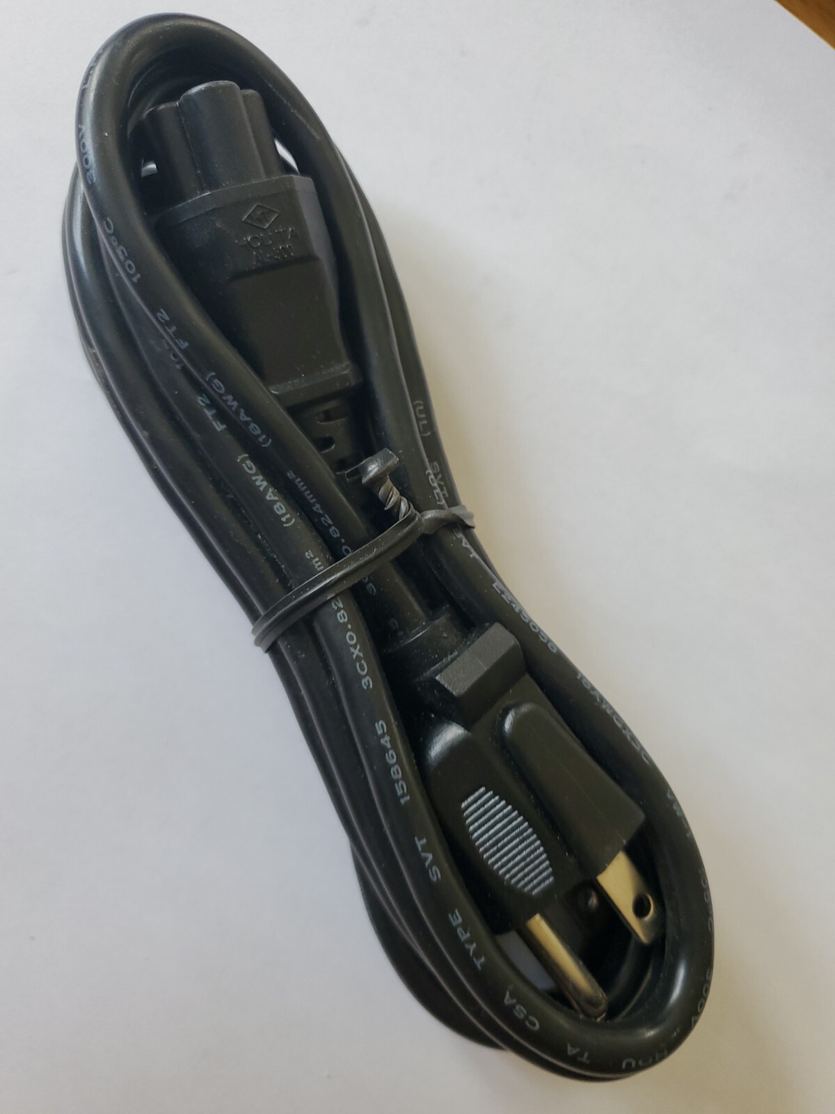Power Cord Cable 3 Male Prong Standard PC Computer TV Monitor 6' Long Longwell