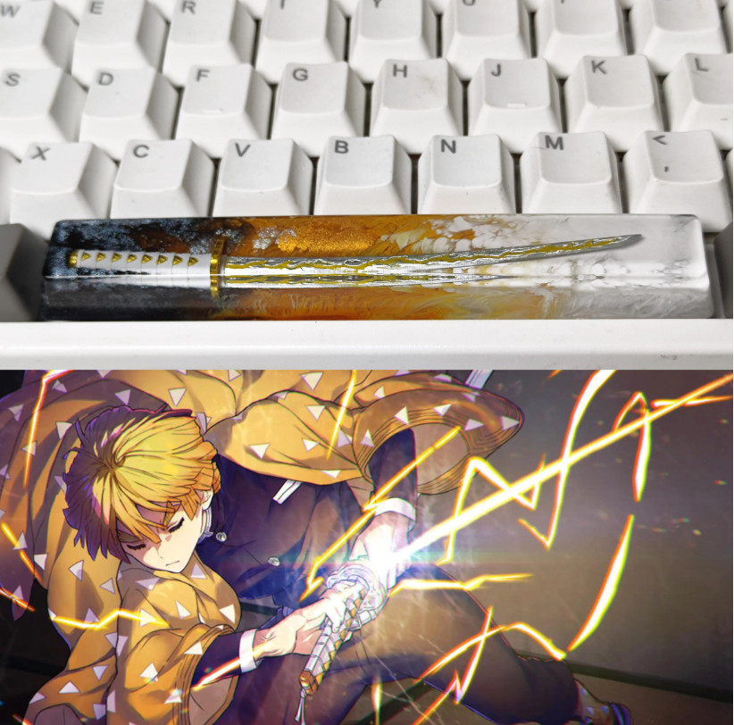 1PC Demon Slayer 6.25u Spacebar Resin Keycap OEM Profile For Mechanical Keyboard