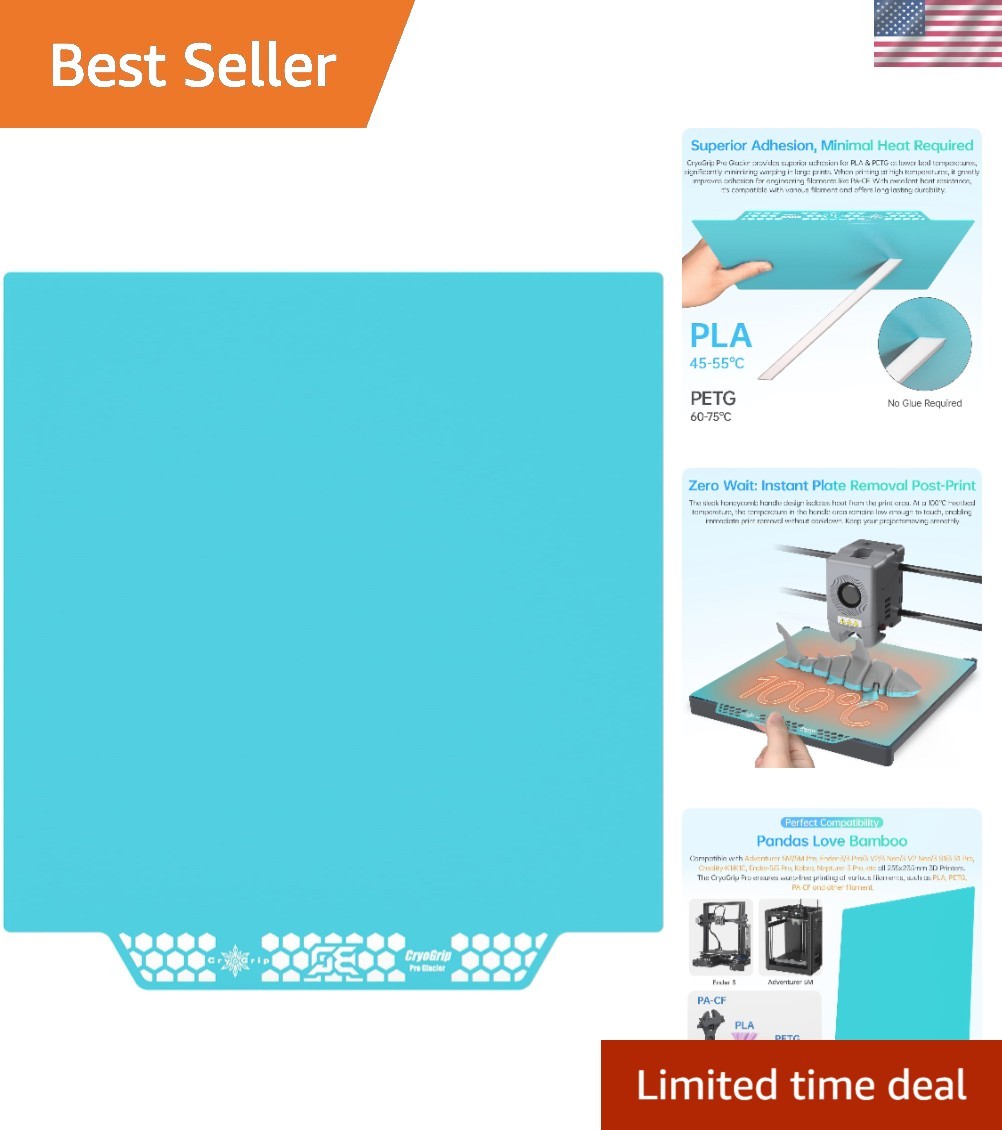 235x235MM BIQU CryoGrip Pro Build Plate - Scratch-Resistant & Easy Clean