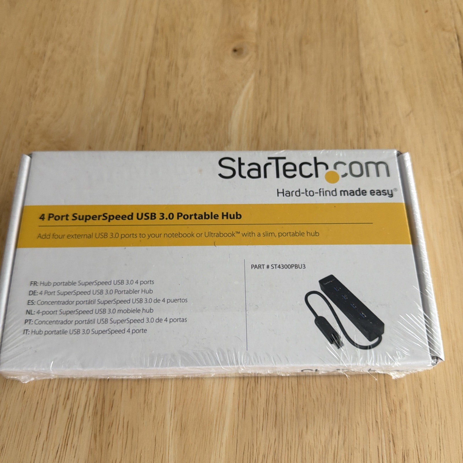 StarTech.com ST4300PBU3 4 Port USB 3.0 Hub Built-in Cable SuperSpeed