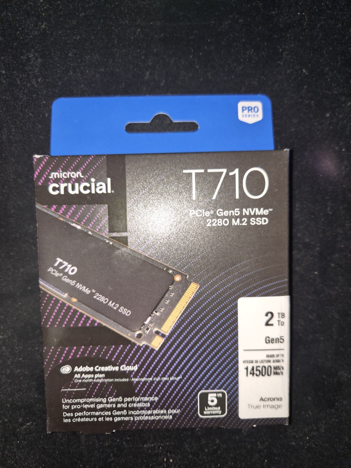 Crucial T710 2TB Micron Pro Series Gen5 M.2 NVMe SSD -  Great Condition 