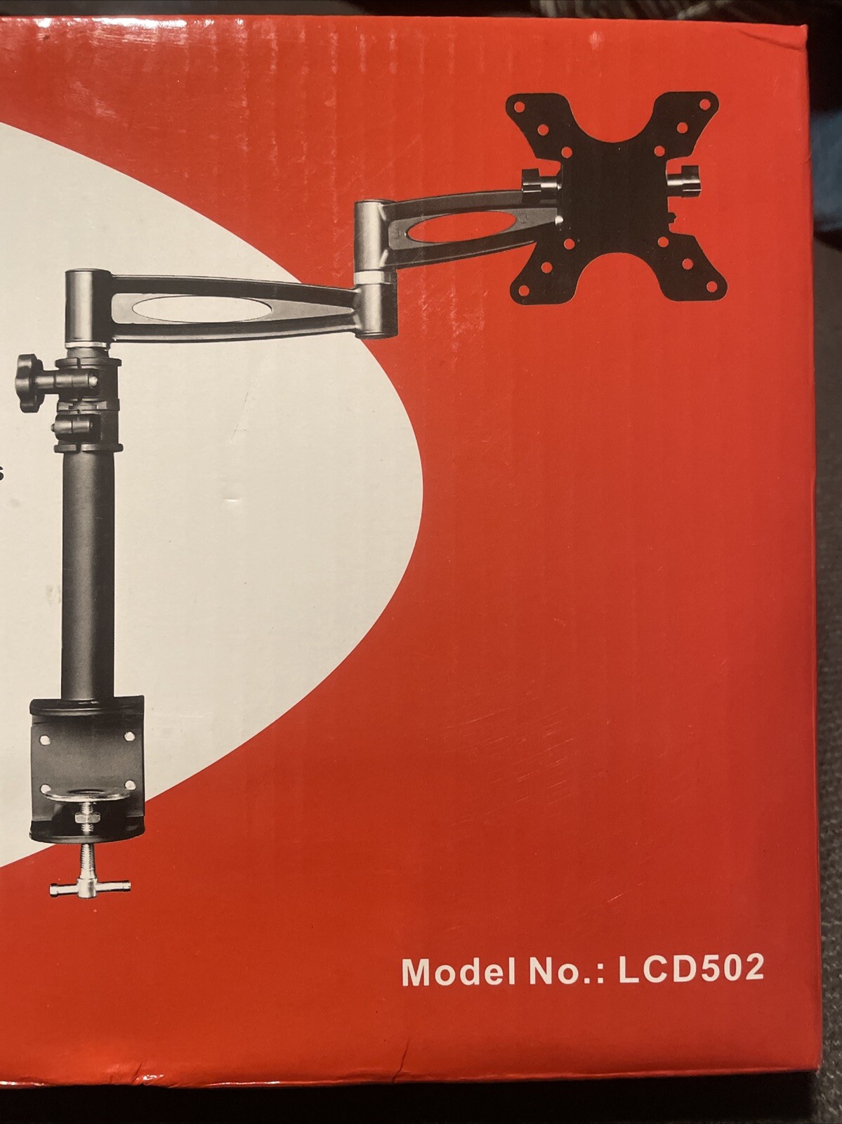 MONOPRICE 5402 LCD Desk Mount Monitor Arm, Black - Box Open, Components Sealed