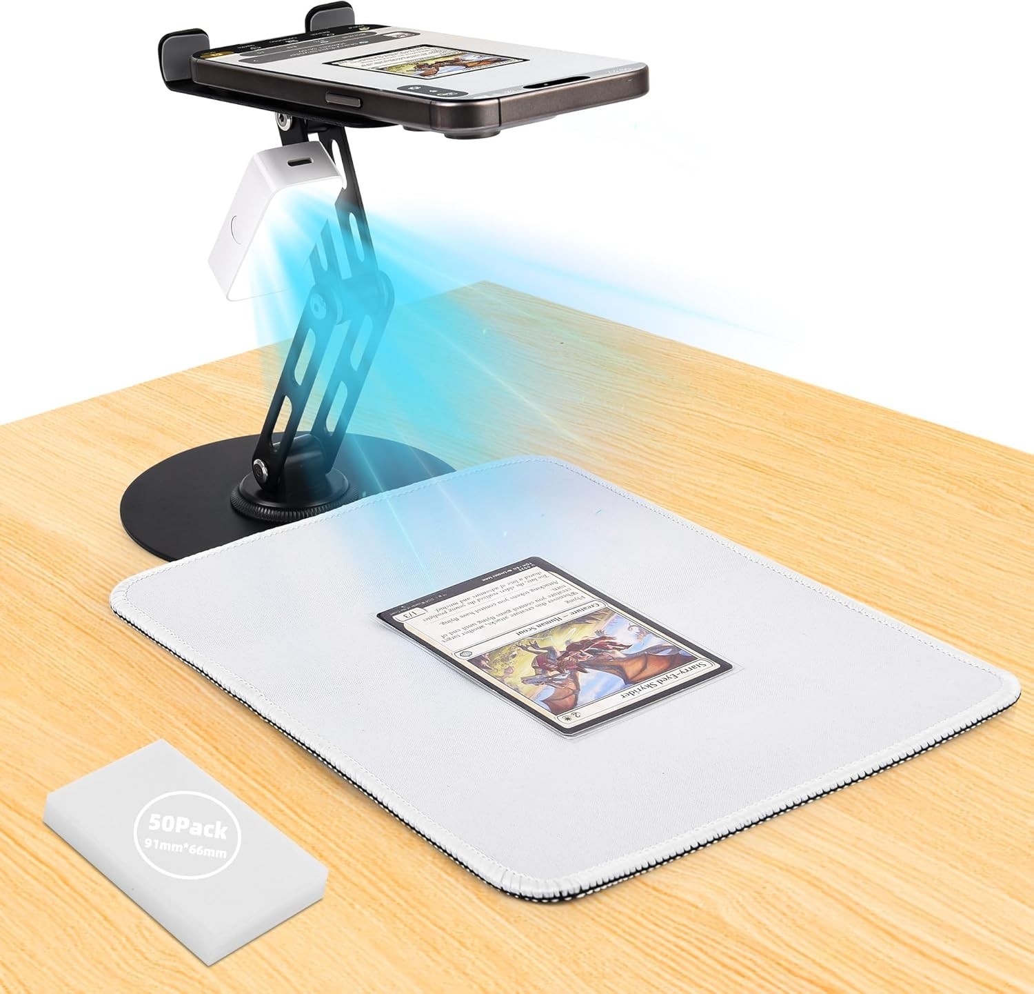 Durable Card Scanner with Magnetic Light - Effortless Scanning for MTG/TCG Cards