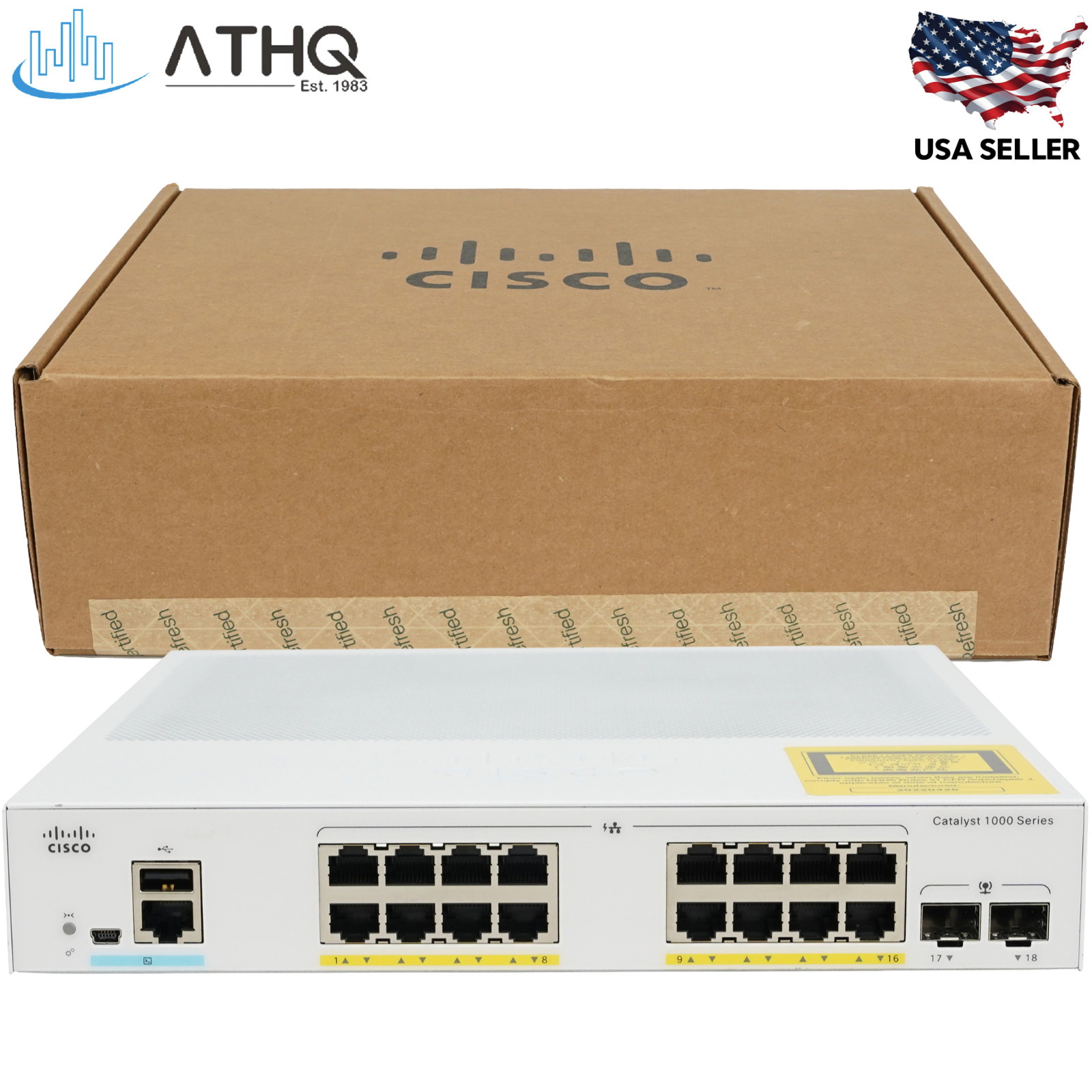 Cisco Catalyst C1000-16FP-2G-L 16-Port Gigabit PoE+ Switch 240W 2 SFP L2 Refresh