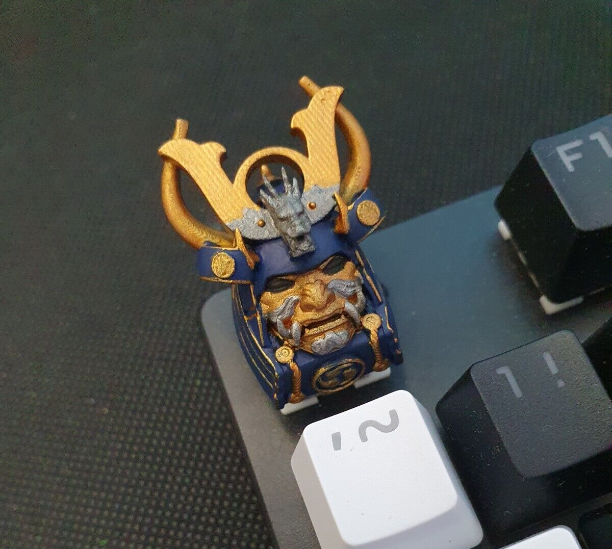 Artisan  Keycaps Keyboard Samurai Golden Blue Warrior Mechanical Switches