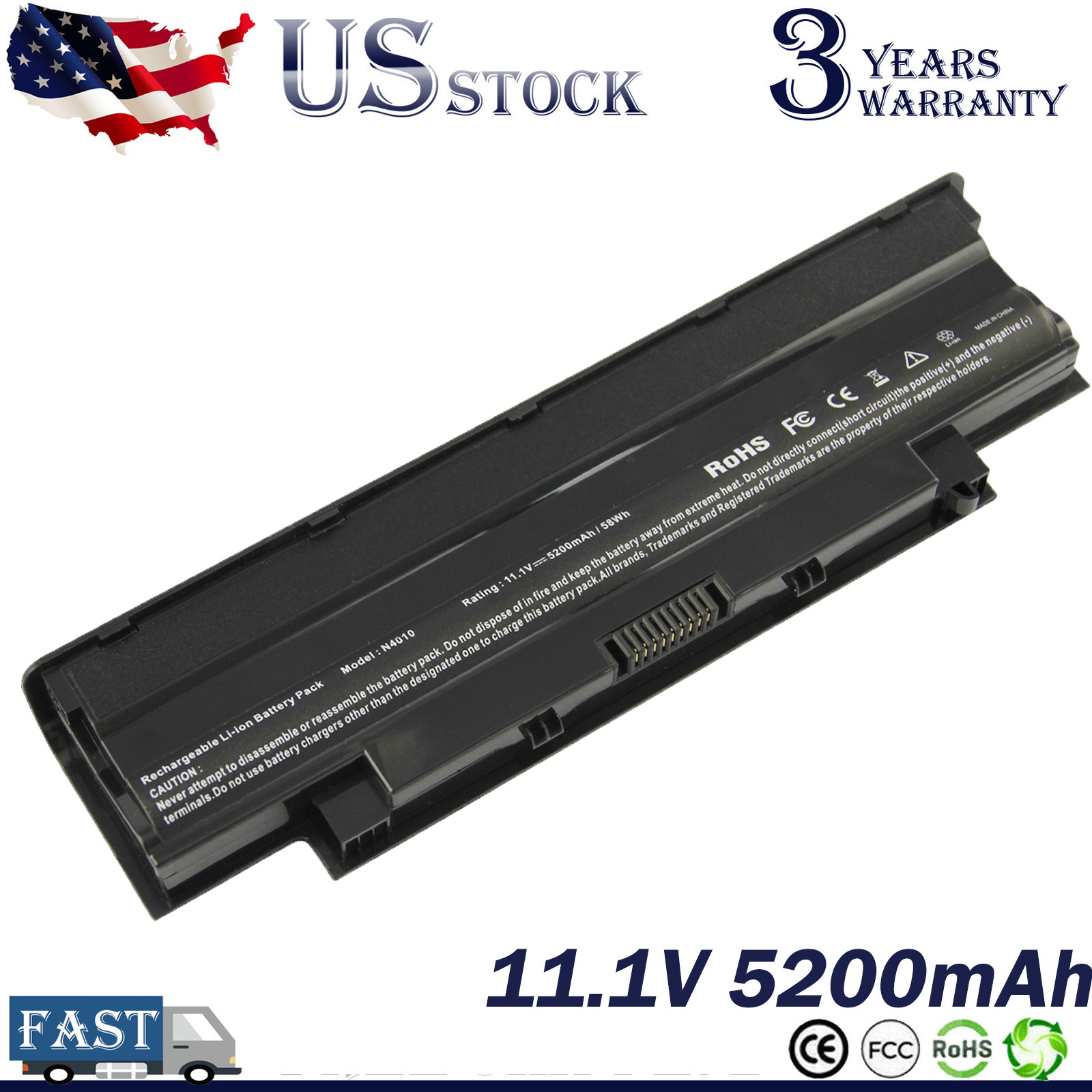 Laptop Battery J1KND For DELL Inspiron 3520 3420 M5030 N5110 N5050 N4010 N5010