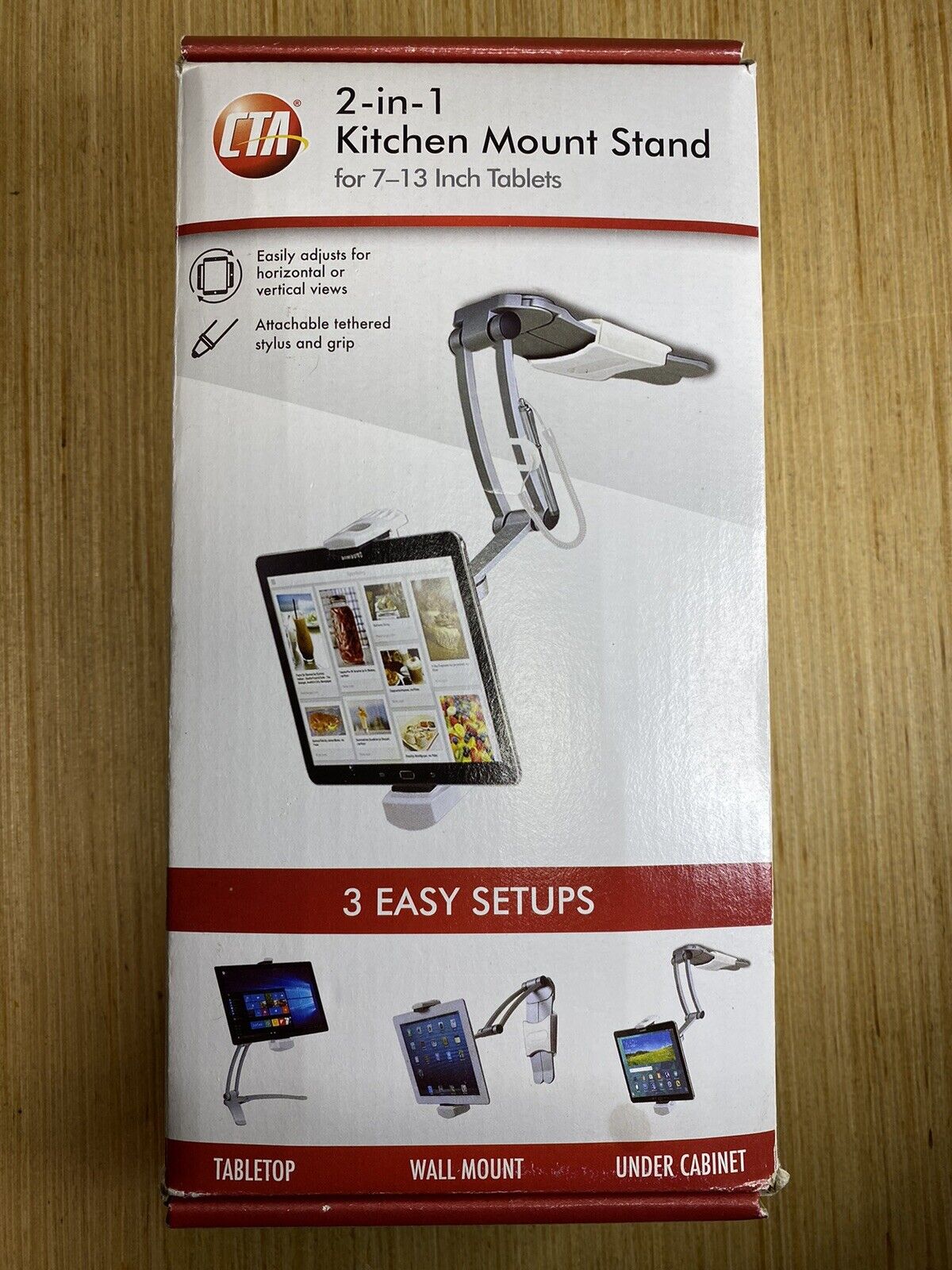 CTA 2-in-1 TABLET STAND Kitchen Mount  7-13 inch NEW (Open Box) READ