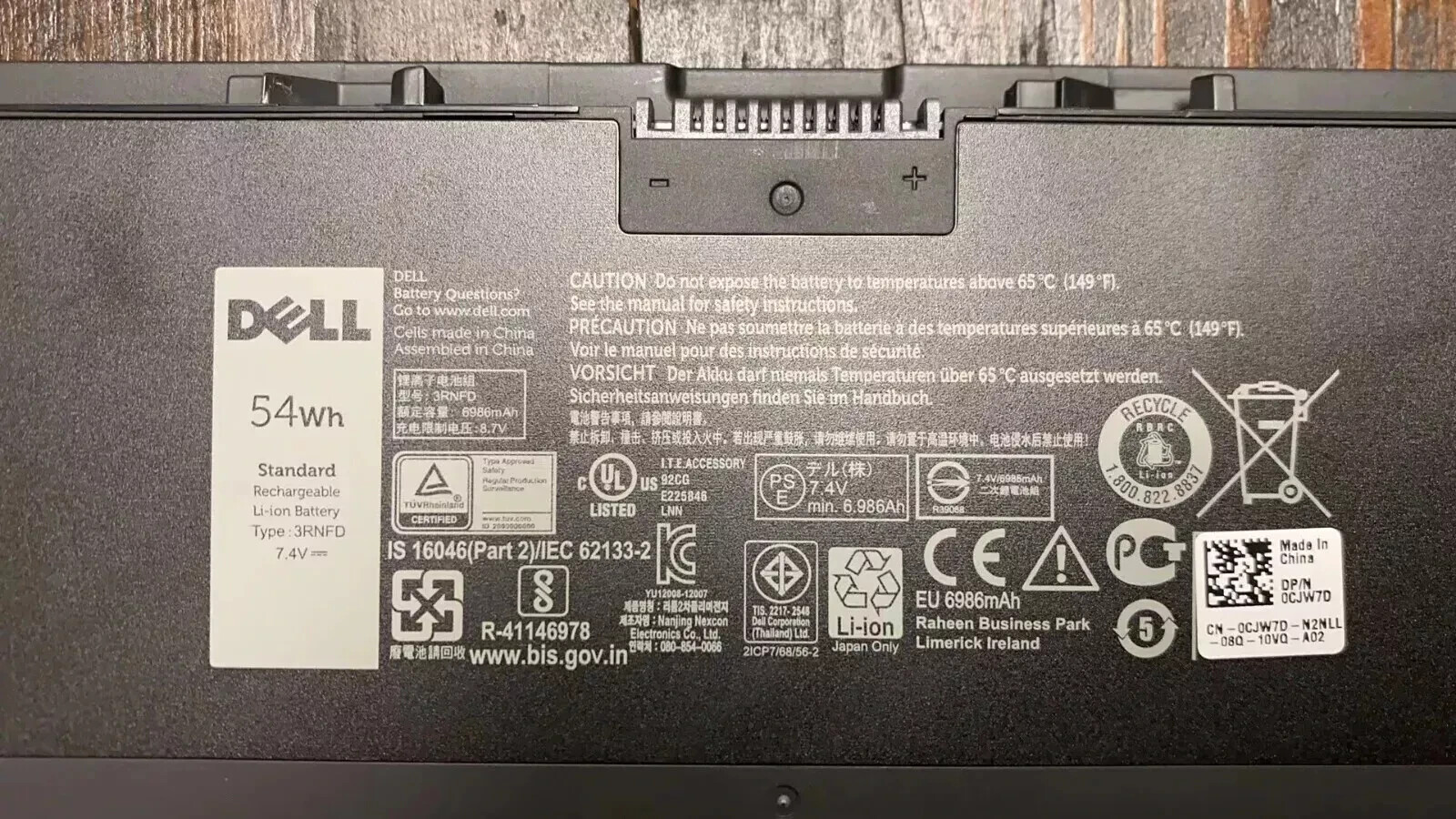 New OEM 54Wh 3RNFD Battery For Dell Latitude E7420 E7440 E7450 V8XN3 5K1GW G95J5