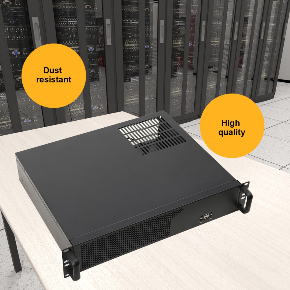 Server Rackmount Case 2U Server Chassis with 3X3.5 HDD, Rack Mount PC Case