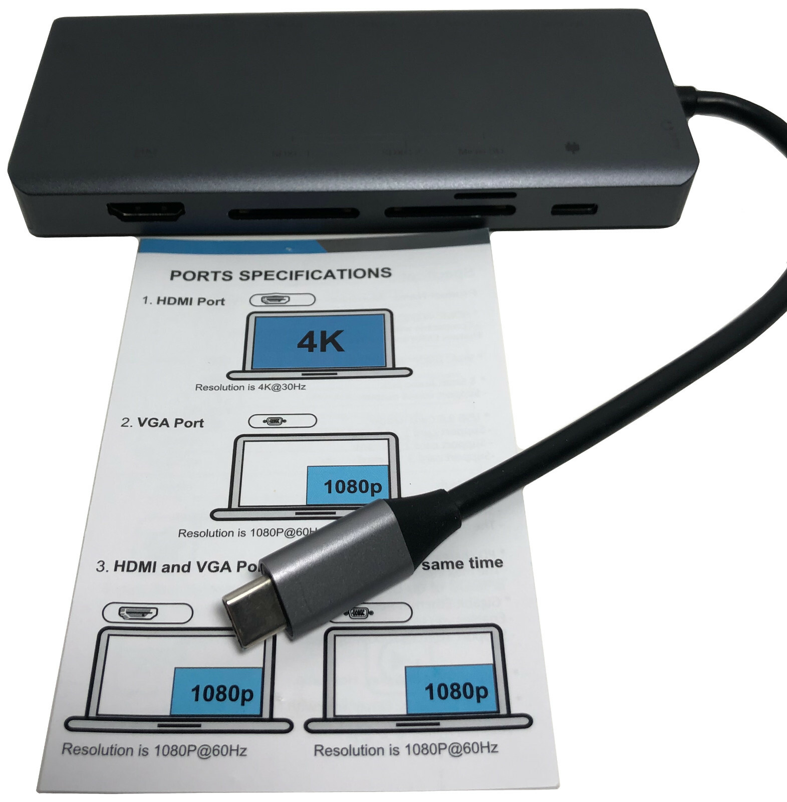 Aluminium Alloy 13-in-1 USB Type-C Adapter