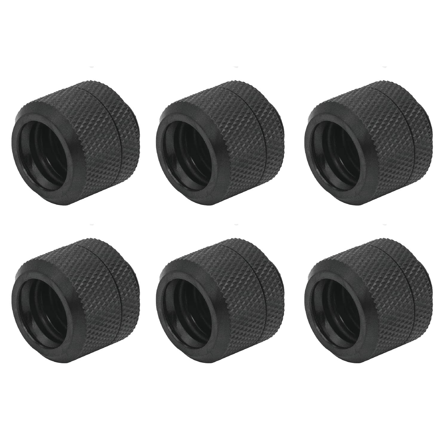 Black G1/4 To 14mm OD Hard Tube Compression Fitting Water Cooling PC 6 PCS