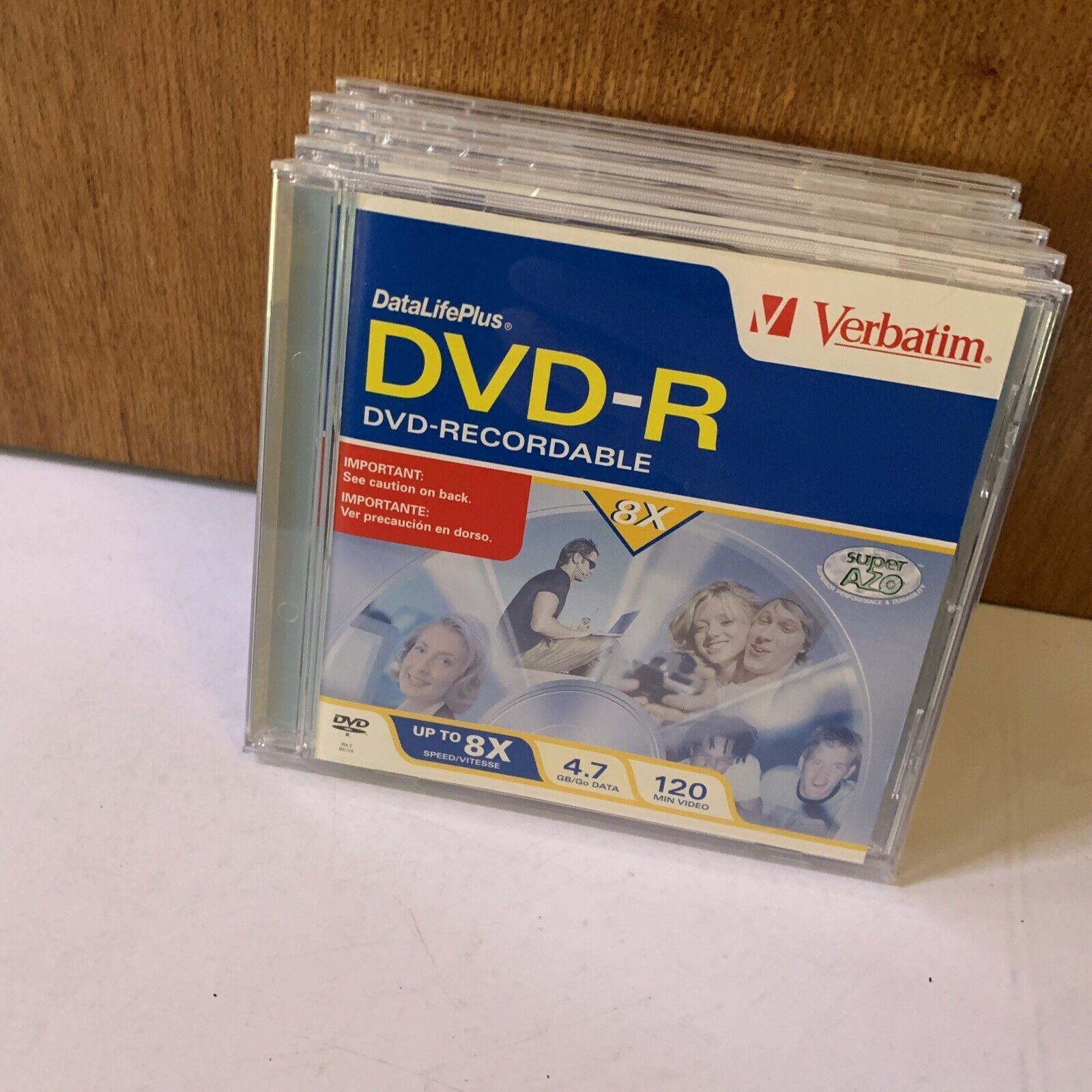 5x Verbatim DVD-R Blank Discs 4.7GB 120 Minutes 8X Recordable Disc Jewel Case