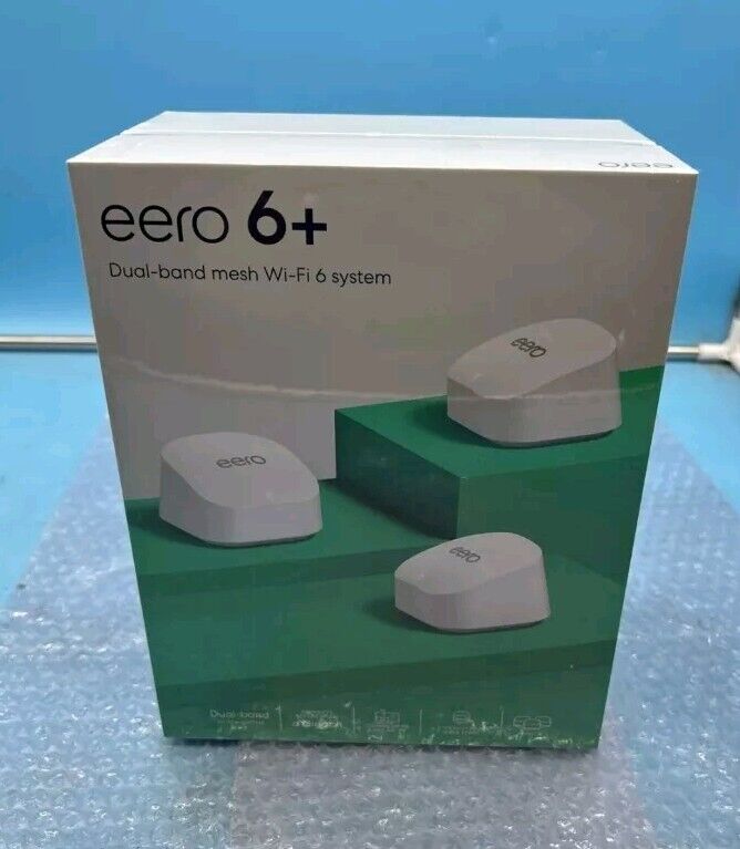 eero 6+ Plus 3 PACK mesh Wi-Fi router 1.0 Gbps Ethernet Coverage New Sealed 