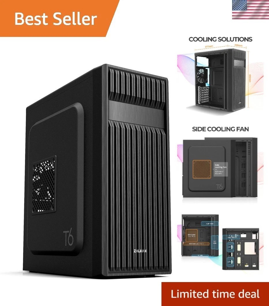 T6 ATX Gaming Mid Tower Case - Efficient Cooling & Versatile Motherboard Support