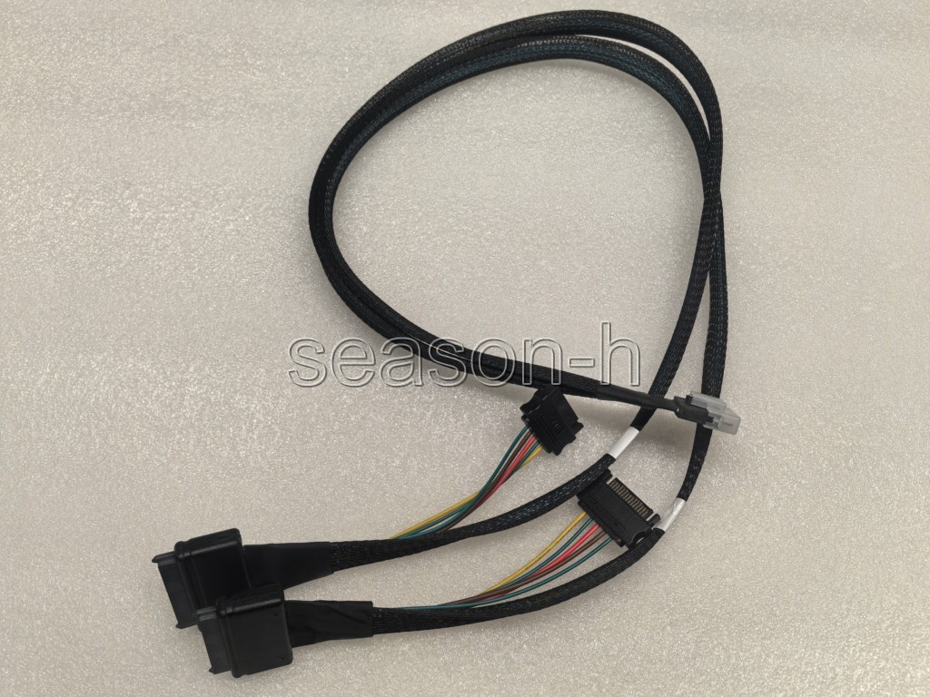 SlimSAS Cable SFF-8654 to SFF-8639 x2 Dual Ports w 15pin SATA power cable 0.8m