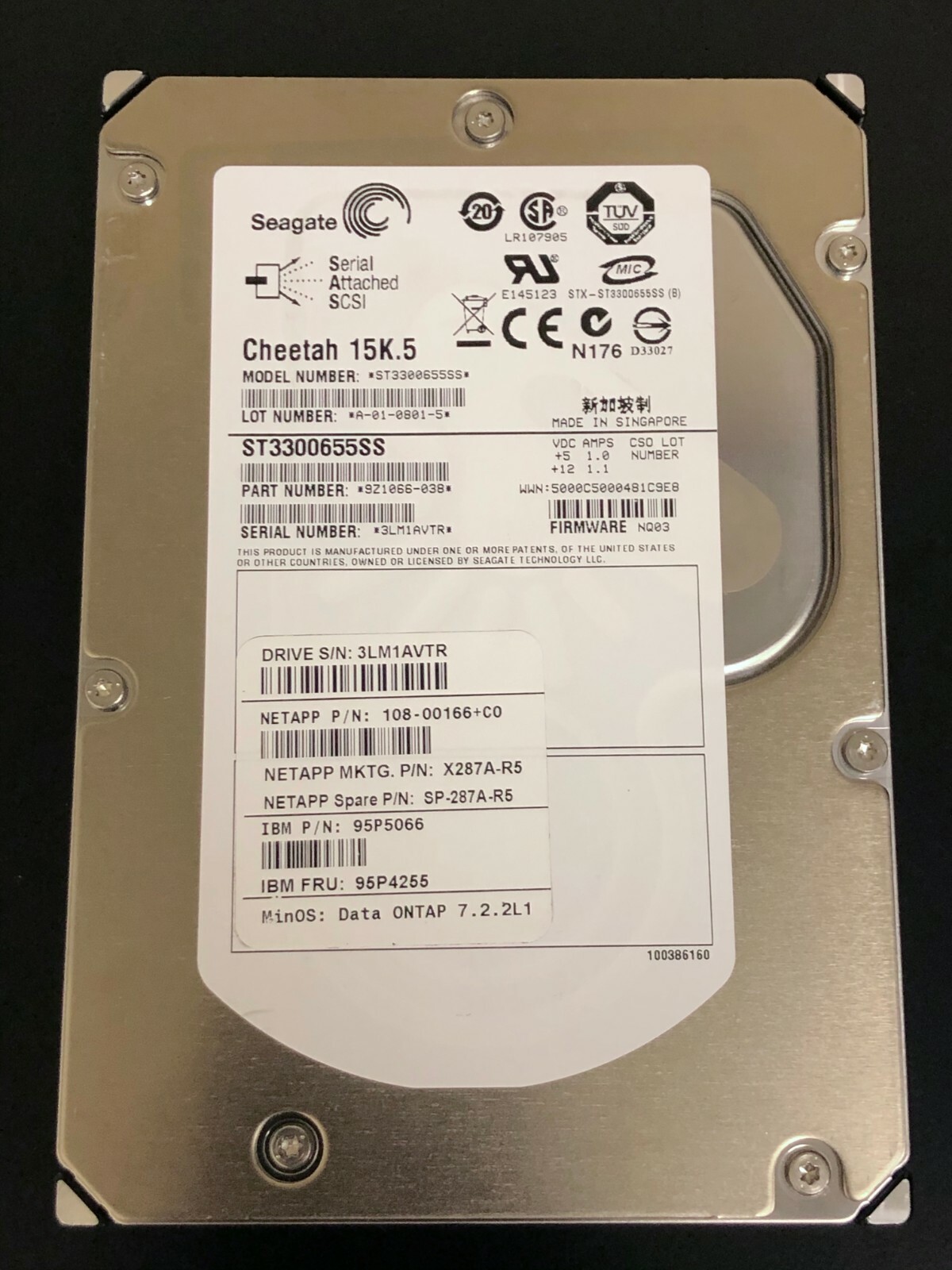 NetApp X287A-R5 Seagate ST3300655SS 300GB 15K 3.5" SAS HDD – Enterprise Drive
