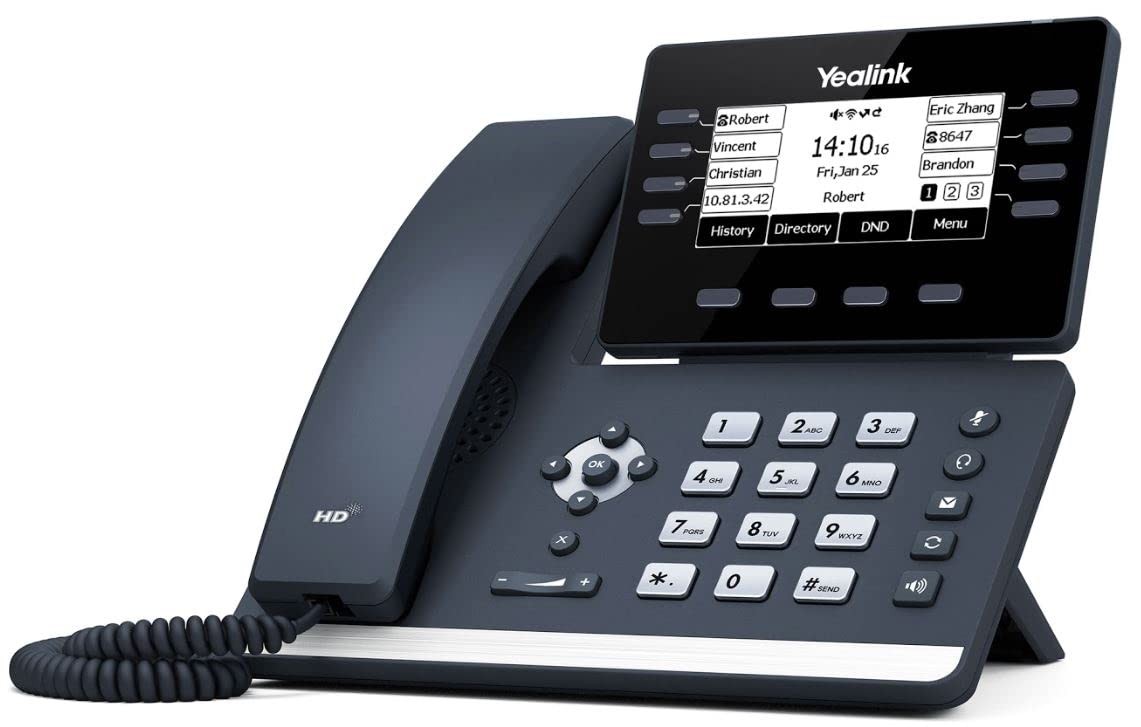 Yealink SIP-T53W VoIP Phone WiFi 12 Line Gigabit PoE USB Black