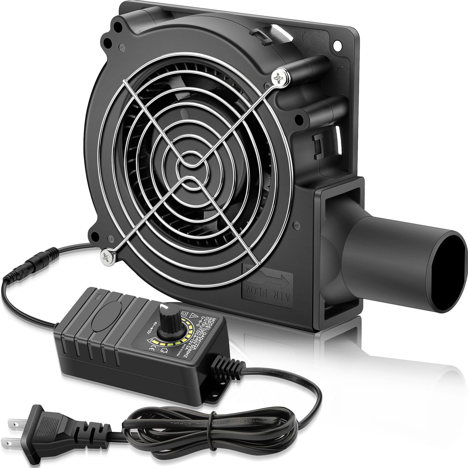 GDSTIME 120mm 12V DC Blower Fan with Variable Speed Controller - Black