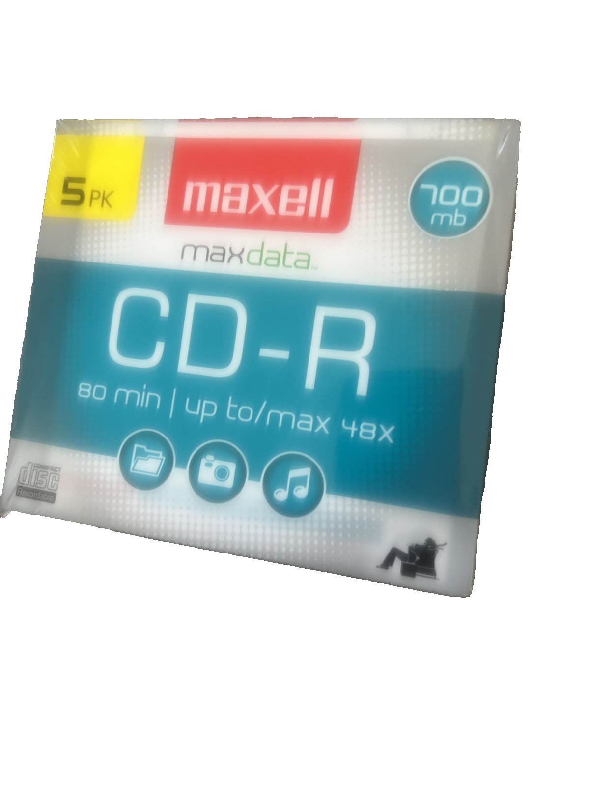 Maxell 10 PACK Cd-R Blank Audio MaxData Recordable 80min 700MB Disc Slim Jewel