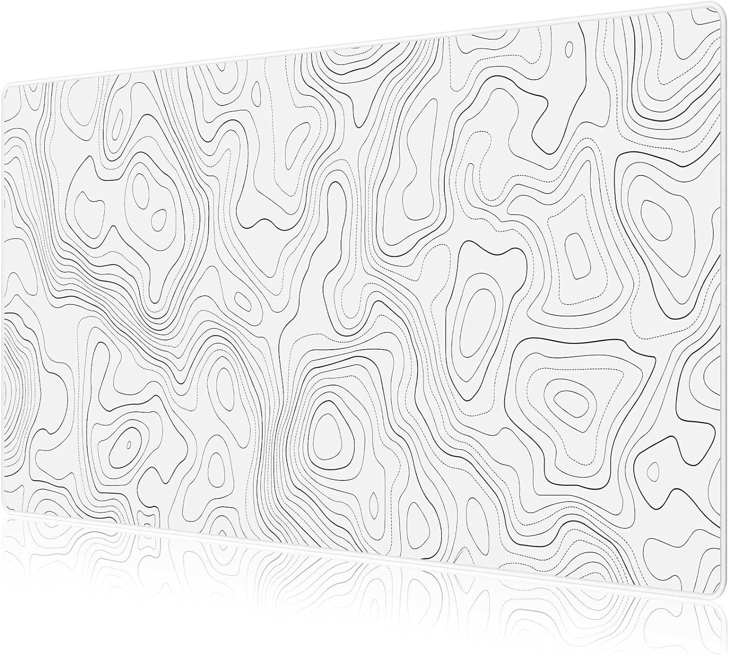 JIALONG White Topographic Large Gaming Mouse Pad, XXL Mousepad, Big 