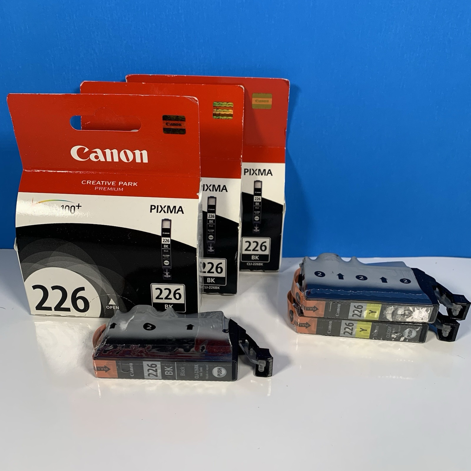 Genuine 6 Pack Canon 226 (4) Black Ink Cartridge, CLI-226BK, (2) Yellow CLI-226Y