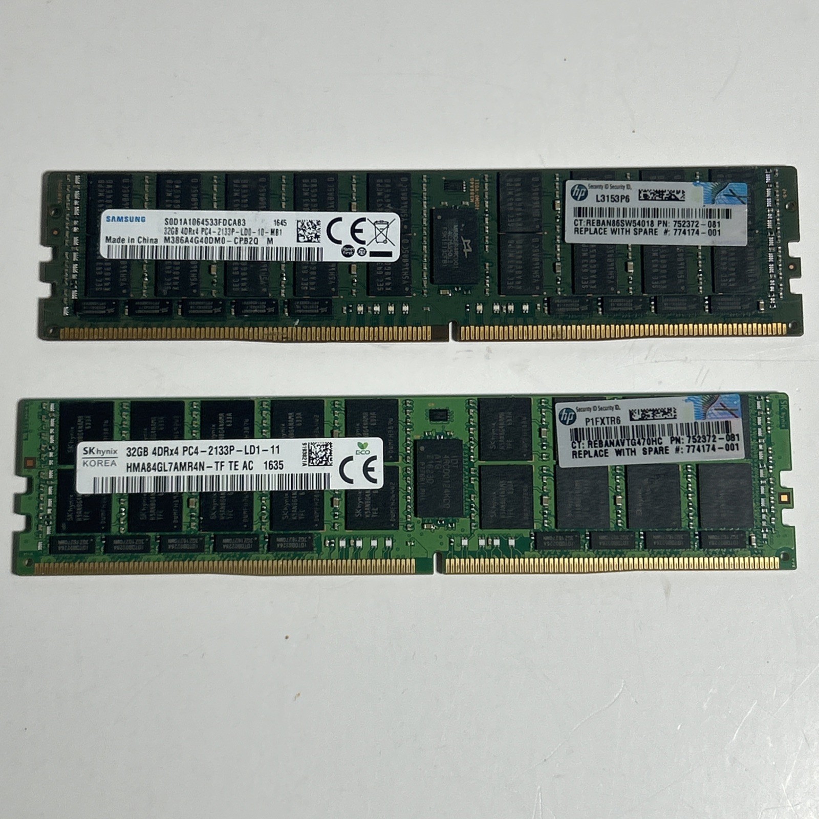 Lot Of 2 32gb Samsung And Sk Hynix Server Ram