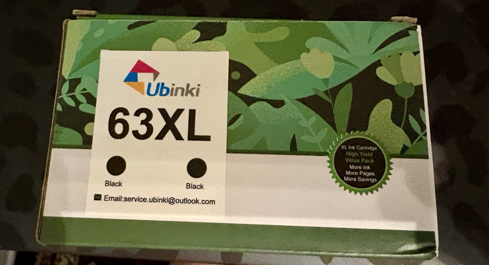 Ubinki 63XL Black Ink Cartridge, 2-Pack