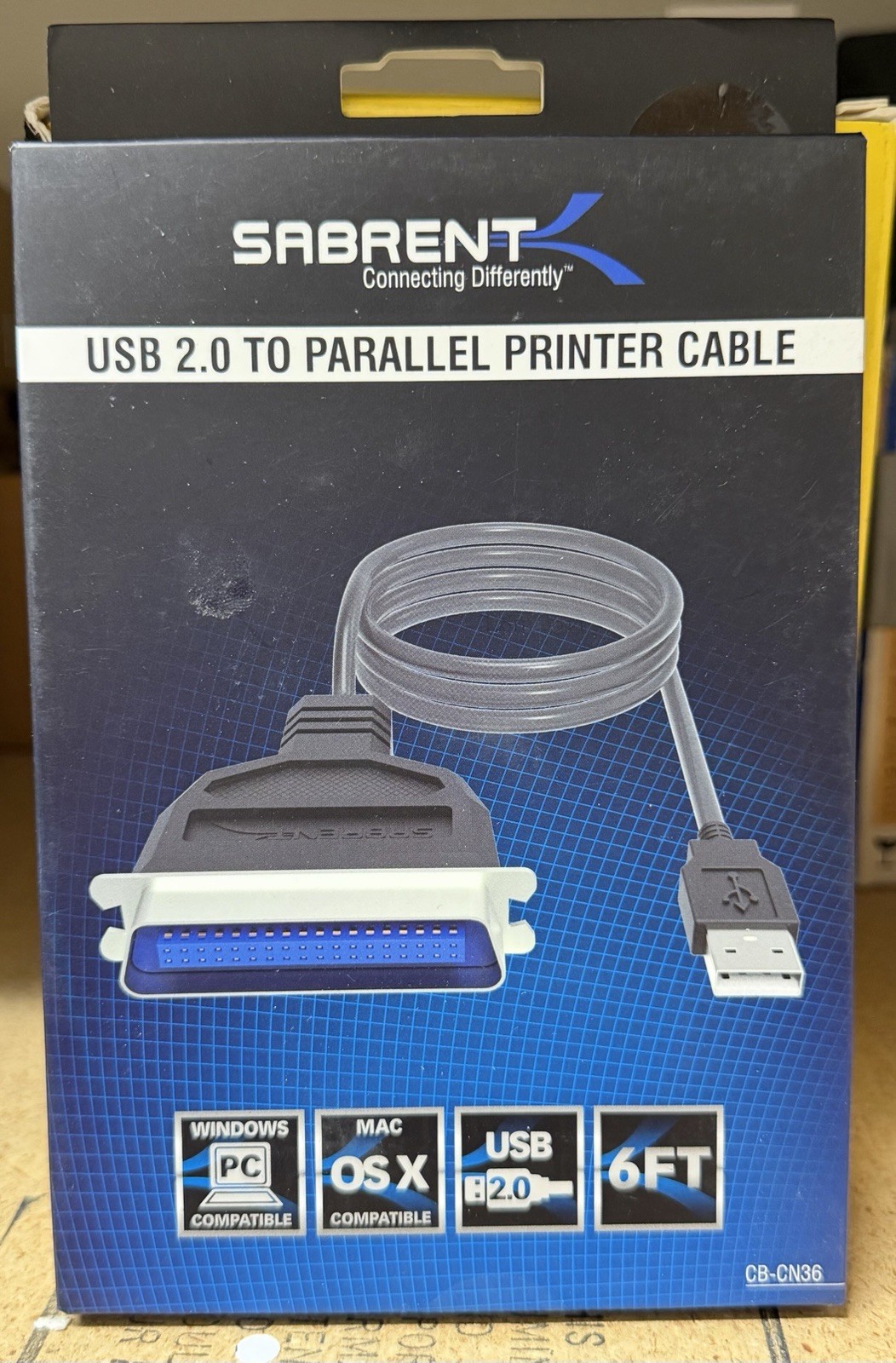 Sabrent USB 2.0 To Parallel Printer Cable CB-CN36 6 Ft.