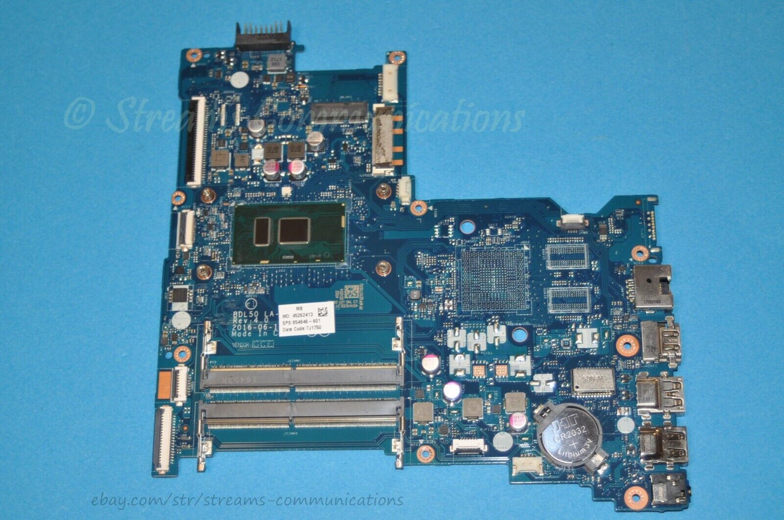 HP 15-AY 15-ay041wm Laptop Motherboard w Intel Core i3-6100U 854946-601 LA-D704P