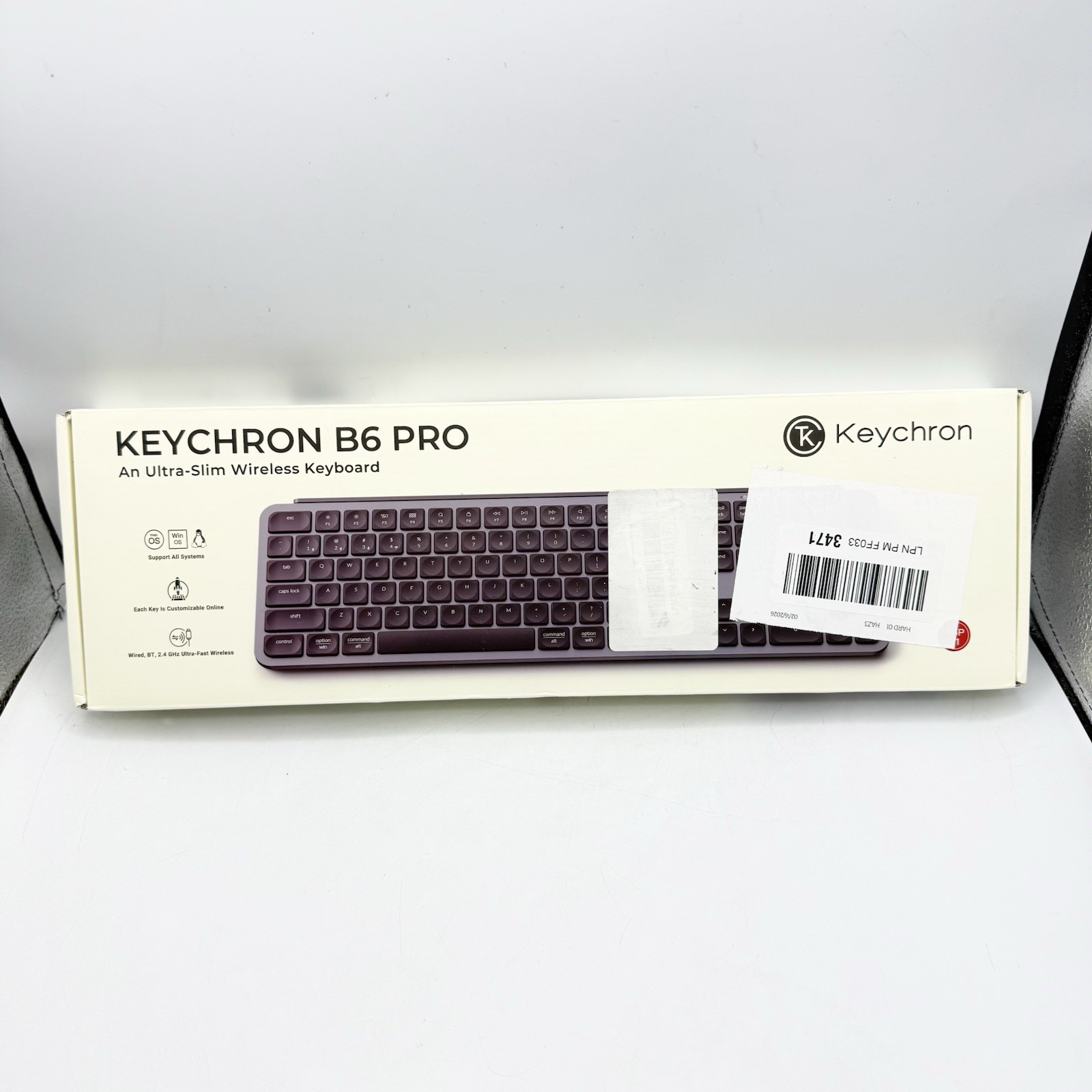 Keychron B6 Pro Ultra-Slim Wireless Keyboard 2.4GHz Full Size Gray NEW