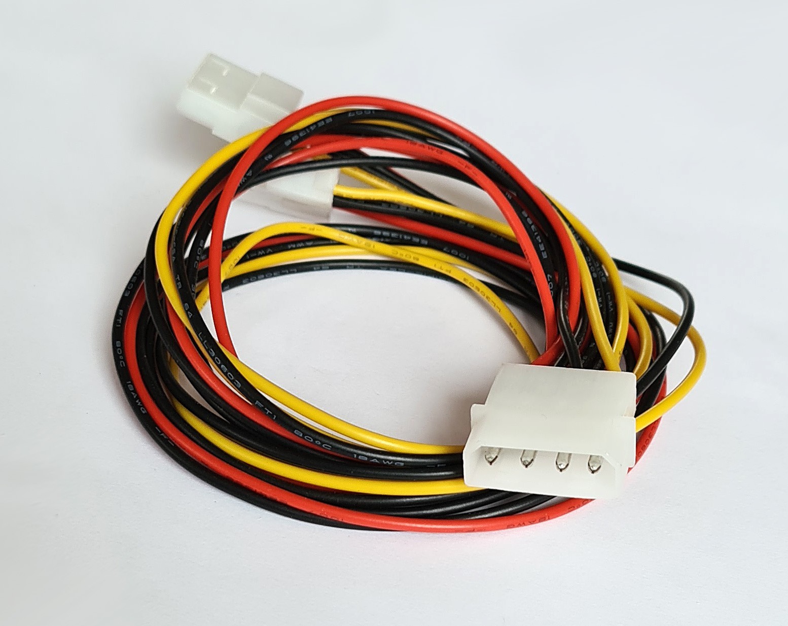 Molex 4-pin Split Y Adapter Cable 24" 18 AWG