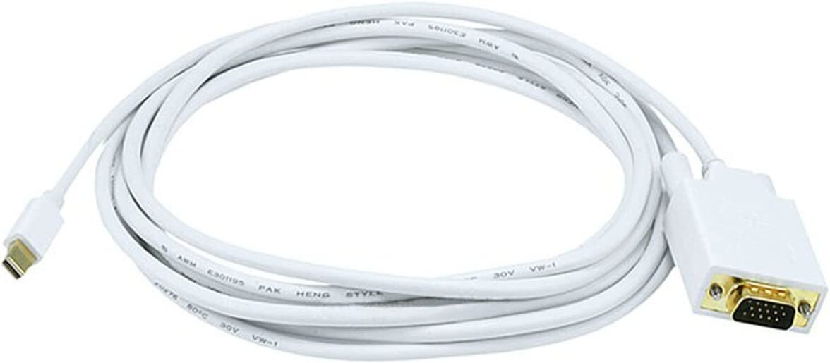 MONOPRICE - #6004. 10ft 32 AWG MiniDisplayPort to VGA Cable - White