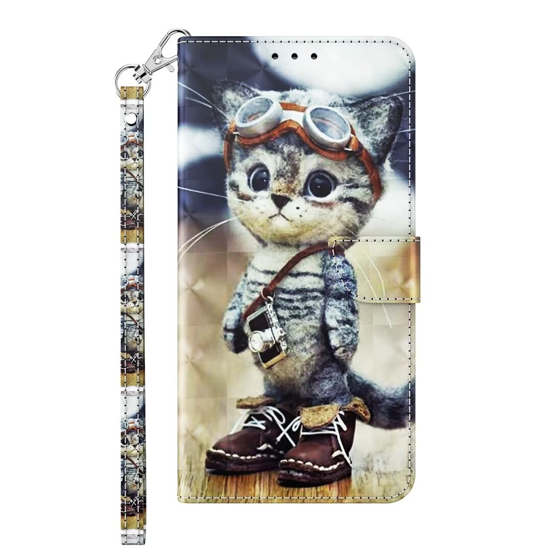 3D Cat Flower Butterfly Wallet Cover Case For Motorola E20 E30 E40 G22 G31 G32