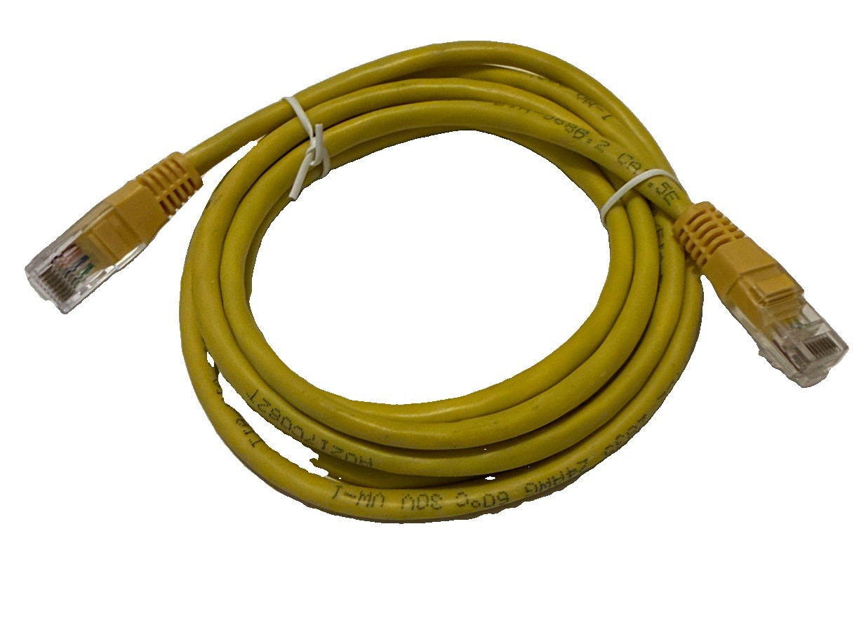 Yellow Ethernet Patch Cable RJ-45 Male to Male Round 6 ft Universal