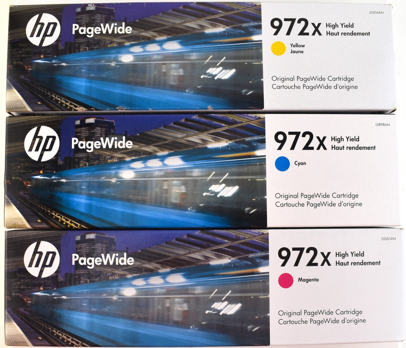 Genuine HP 972X High-Yield Ink Cartridge 3-Pack (Cyan, Yellow, Magenta) - New