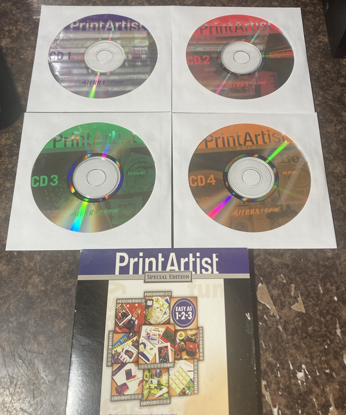 PrintArtist Gold Sierra Home 8.0 4 CD Set Windows 95 98 + Special Edition PC
